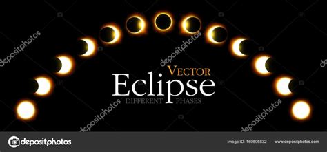 Diferentes fases de eclipse solar y lunar. Vector — Vector de stock © stockdevil_666 #160505832