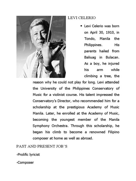 The Musical Genius of Levi Celerio: A Biography of the Renowned Filipino Composer Known for ...