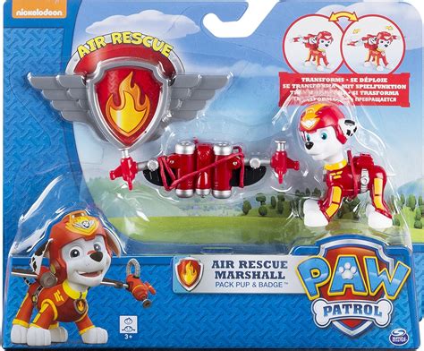 Paw Patrol, Air Rescue Marshall, Pup Pack & Badge, Figures - Amazon Canada