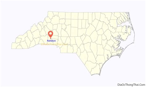 Map of Fallston town, North Carolina - Thong Thai Real