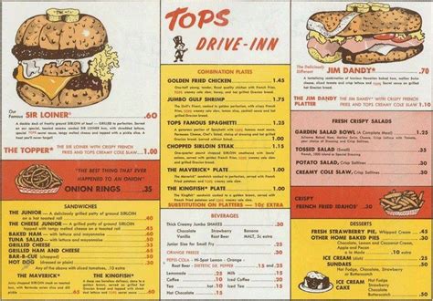 Tops Drive-Inn Menu | Food, Menu restaurant, Whole food recipes