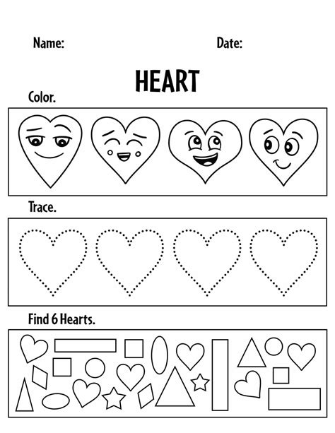 Free Heart Worksheets for Preschool! ⋆ The Hollydog Blog