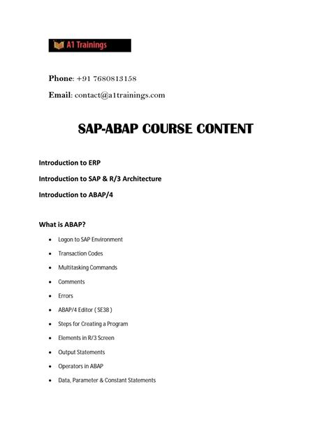 Online SAP ABAP Training | SAP ABAP Online Coaching institute in USA, UK, Canada, Australia ...