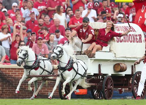 WATCH: Oklahoma's Sooner Schooner Flips Over And Horses Run Wild On The Field - BroBible