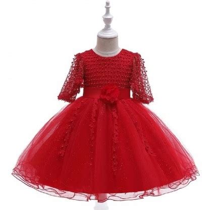 Princess Stylish Red Party Dress for Girl. Kids Girls Wear/Kids Dress/Baby Girls Dress. - zDrop