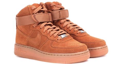 Nike Air Force 1 Suede High-top Sneakers in Brown | Lyst