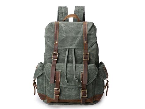 Canvas Leather Backpack | MoshiLeatherBag - Handmade Leather Bag Manufacturer