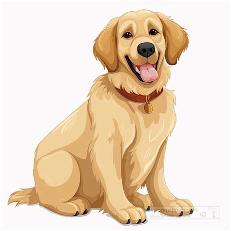 Dog Clipart-cute golden retriever dog clip art