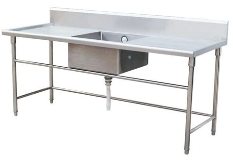 Commercial Restaurant Stainless Steel Catering Equipment / Work Table With Sink