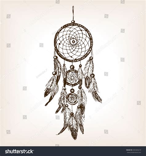 Dream Catcher Sketch Style Raster Illustration Stock Illustration ...