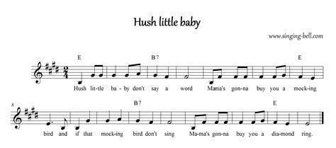 Hush Little Baby (Mockingbird) | Song, Karaoke, Sheet Music