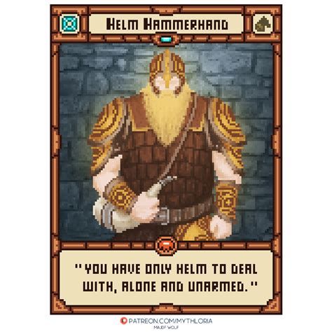 I made Helm Hammerhand in my pixel art card collection : r/lordoftherings