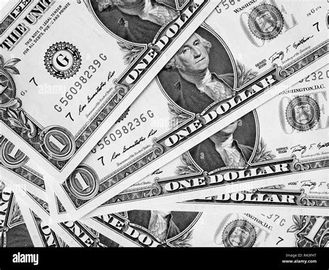 Black and white Dollar notes 1 Dollar Stock Photo - Alamy