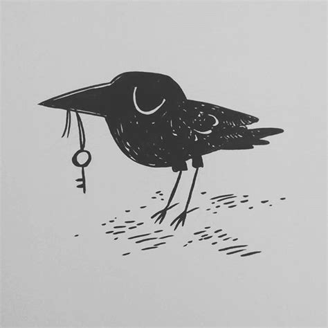 Obsessed with Crows and Keys - Artistic Illustration