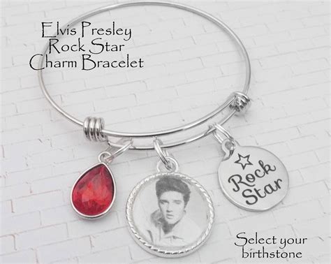 Elvis Presley Gift Charm Bracelet Elvis Fan Gift Elvis | Etsy