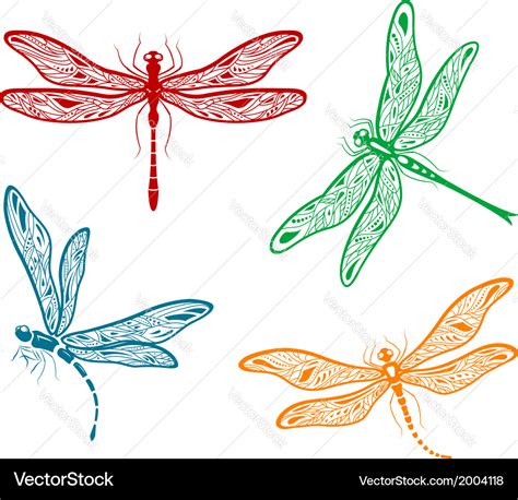 Pretty dainty dragonfly designs Royalty Free Vector Image