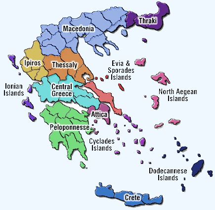 Maps of Greece - maps of Greek islands- Mediterranean Map - Travel map ...