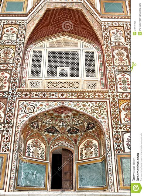 Detail of Decorated Gateway. Amber Fort Stock Photo - Image of amber, architecture: 24418420