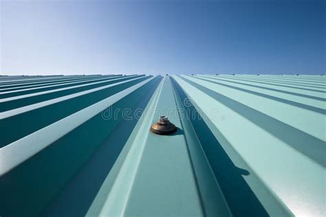 New Roof with Colored Corrugated Metal Sheet Stock Photo - Image of aluminum, steel: 269519920