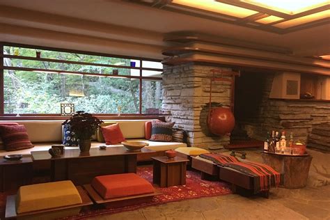 Travel Journal: Early Modernist Lessons in Placemaking - Fallingwater interior - YR Architecture ...