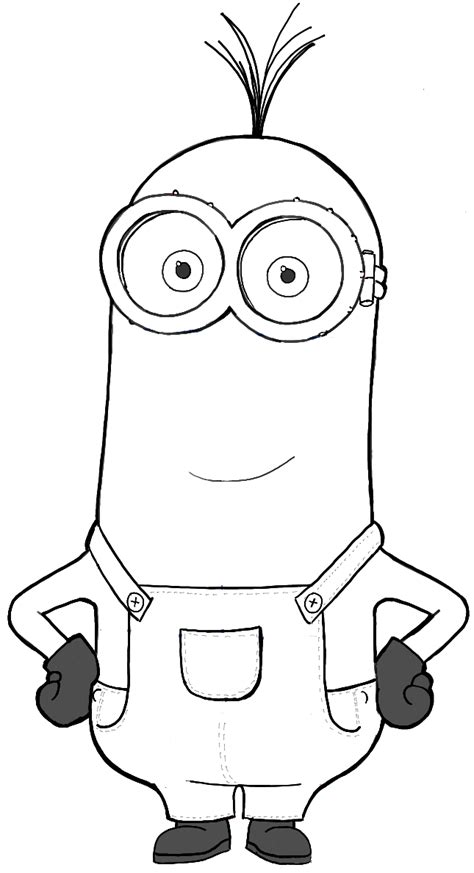 How to Draw Kevin from The Minions Movie 2015 in Easy Steps Lesson - How to Draw Step by Step ...