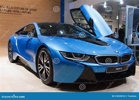 Blue BMW I8 Hybrid Geneva Motor Show 2015 Editorial Stock Photo - Image of charge, hybrid: 51832018