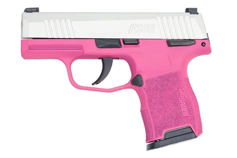 Sig Sauer P365 Micro Compact 9mm Striker-Fired Pistol with Pink Cerakote Frame and Silver ...