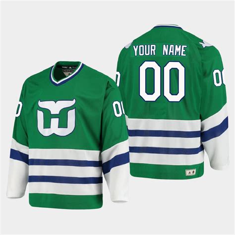 Custom Hartford Whalers Heritage Green Jersey - Heretro.com