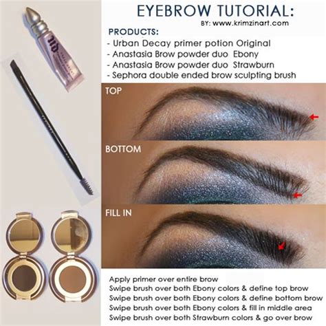 EYEBROW TUTORIAL: using a combination of dark & medium brown powders. | Eyebrow tutorial ...