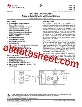 ADS1115 Datasheet(PDF) - Texas Instruments