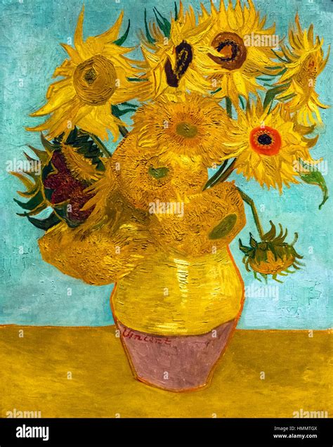 Van Gogh Sunflowers. Sunflowers by Vincent van Gogh (1853-1890), oil on ...