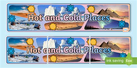 Hot and Cold Places Photo Display Banner - Twinkl - KS1