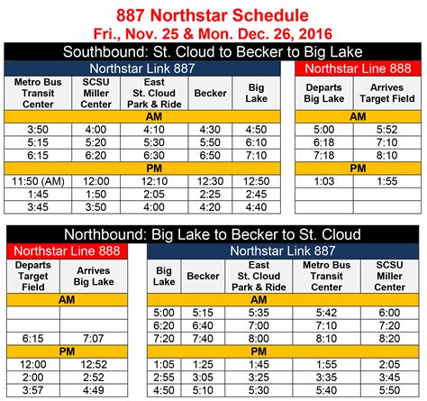 Holiday Service Schedule 2016 - Catch the Link