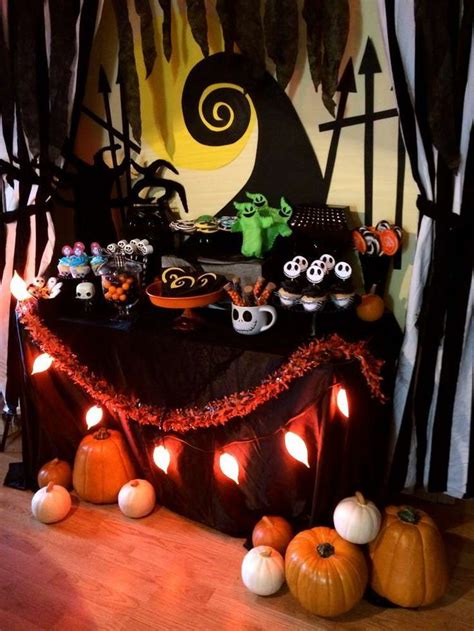 Kuvahaun tulos haulle halloween birthday party table | Nightmare before christmas halloween ...