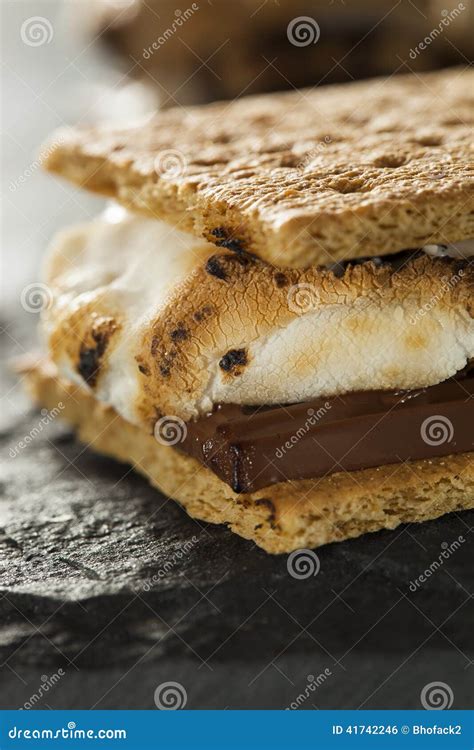 S Mores with Marshmallows Chocolate and Graham Crackers Stock Photo - Image of graham ...