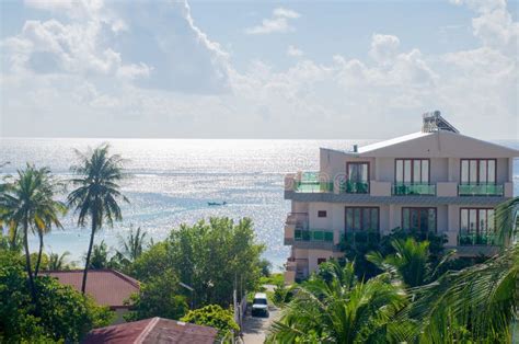 Landscape a View of the Indian Ocean from Hotel Maldives Editorial ...