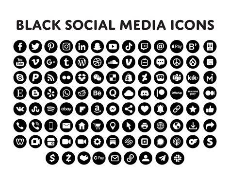 Black And White Social Media Logos