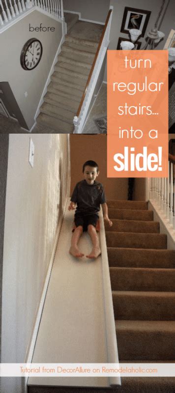 DIY Stair Slide: How to Add a Slide to Your Stairs | Remodelaholic