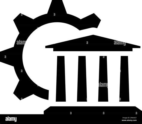 The government building and gear icon as a concept of management and ...