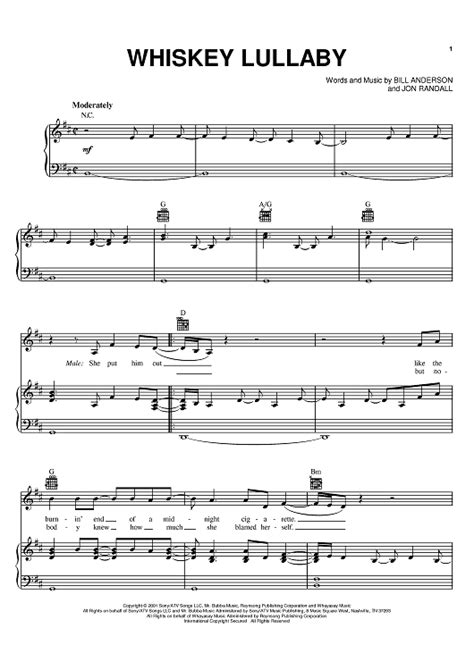 Buy "Whiskey Lullaby" Sheet Music by Alison Krauss; Brad Douglas Paisley for Piano/Vocal/Chords