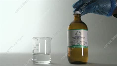 Ethanol and water solubility - Stock Video Clip - K004/3833 - Science Photo Library