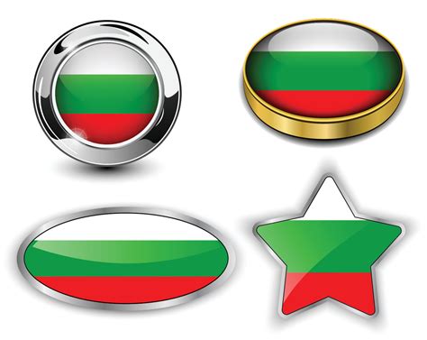 Bulgaria, Bulgaria flag buttons great collection, high quality vector ...