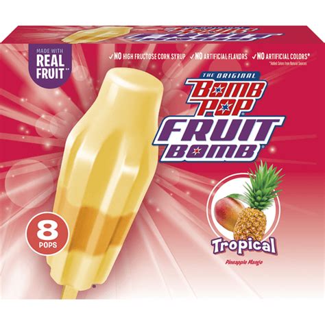 Bomb Pop Fruit Bomb Fruit Ice Pop, Tropical Pineapple Mango | Popsicles | Priceless Foods