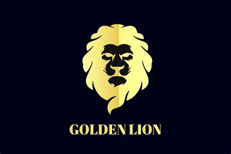 Premium Vector | Golden lion head vector. gold lion illustration