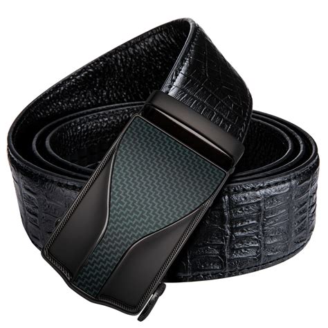 Hi tie Mens Designer Formal black leather belts for Suit Business Office mens Belt Automatic ...