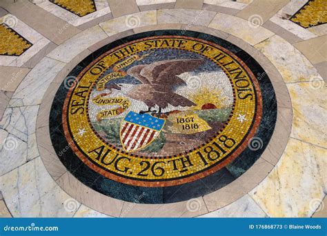 Seal of state of Illinois editorial stock photo. Image of circle ...