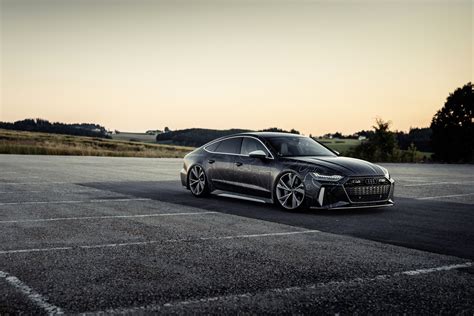 Download Black Car Car Audi Vehicle Audi RS7 4k Ultra HD Wallpaper