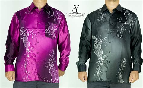 CY B083 KEMEJA BATIK LELAKI SHIRT MALAYSIA VINTAGE SATIN