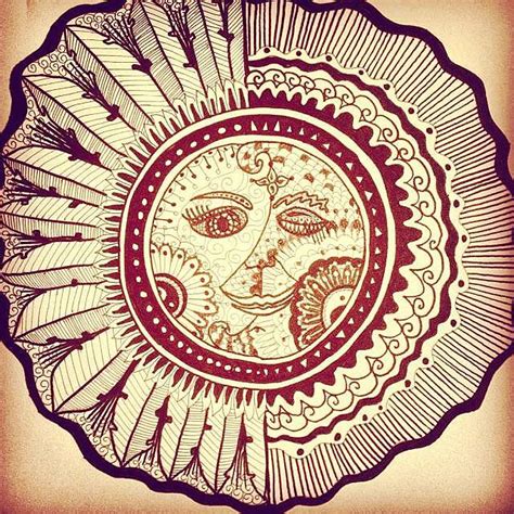 My drawing of a sun and moon - hippie hippie art design | Hippie art ...