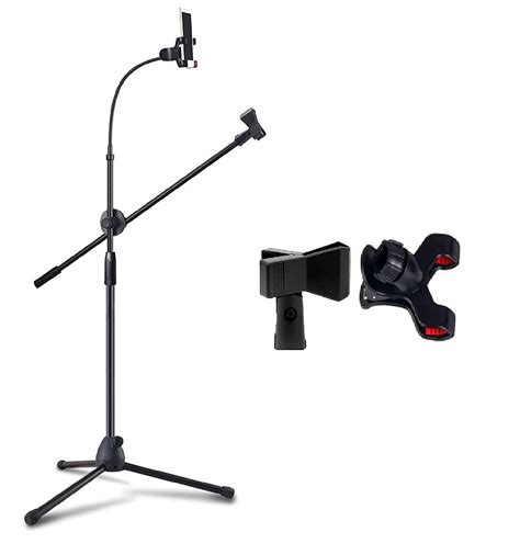 Corslet Mike Stand Heavy Duty Adjustable Dual Microphone Stand Singing ...